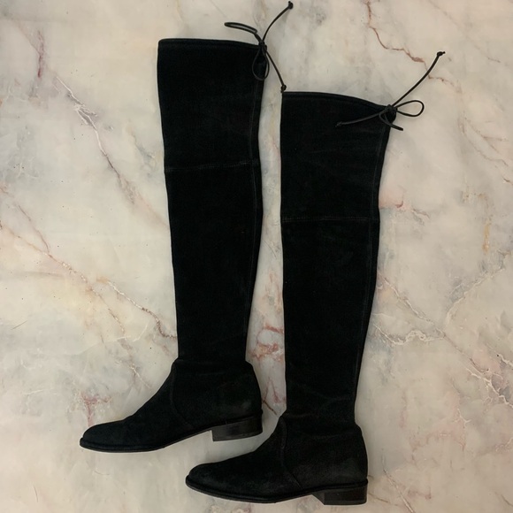 Stuart weitzman lowland over the knee OTK black suede boot size 5 - Picture 5 of 16